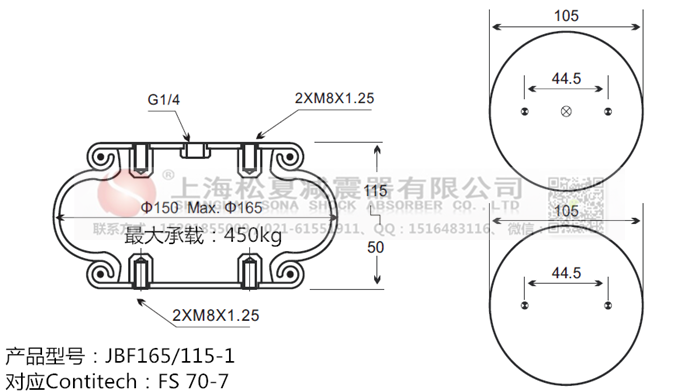 JBF165/115-1橡膠<a href='http://m.aj7.com.cn/' target='_blank'><u>空氣彈簧</u></a>