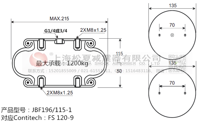 JBF196/115-1橡膠<a href='http://m.aj7.com.cn/' target='_blank'><u>空氣彈簧</u></a>