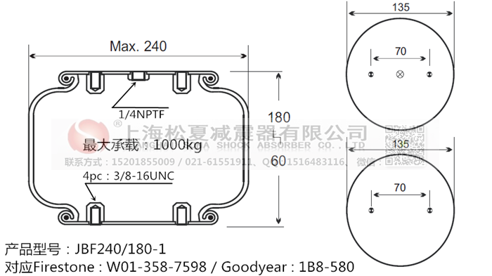 JBF240-180-1橡膠<a href='http://m.aj7.com.cn/' target='_blank'><u>空氣彈簧</u></a>