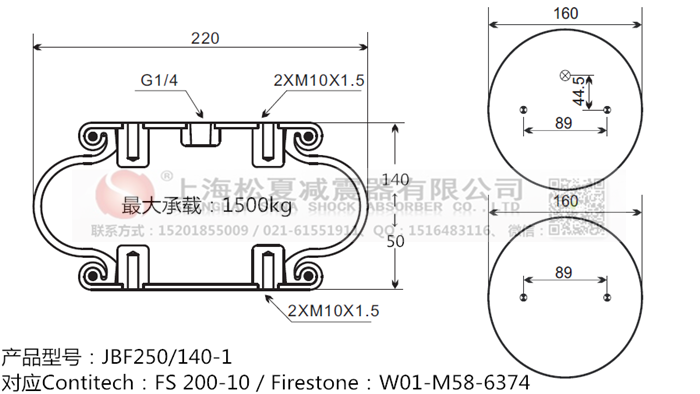 JBF250/140-1橡膠<a href='http://m.aj7.com.cn/' target='_blank'><u>空氣彈簧</u></a>