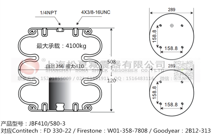 JBF410/580-3橡膠<a href='http://m.aj7.com.cn/' target='_blank'><u>空氣彈簧</u></a>